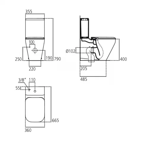 Set PROMO vas WC pe pardoseala Ideal Standard Tonic II AquaBlade 67x36 cm cu capac alb softclose