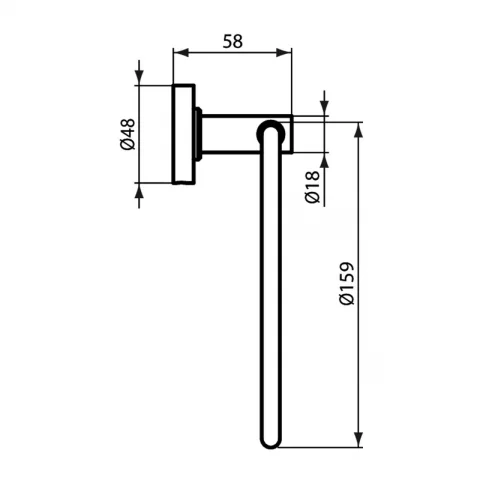 Suport prosop inelar Ideal Standard IOM 15.9 cm negru mat