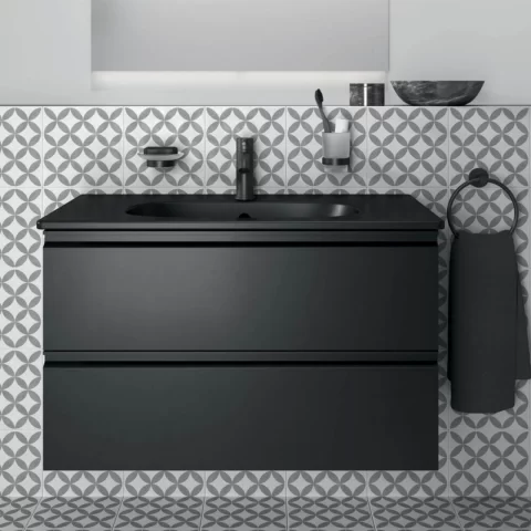 Suport prosop inelar Ideal Standard IOM 15.9 cm negru mat