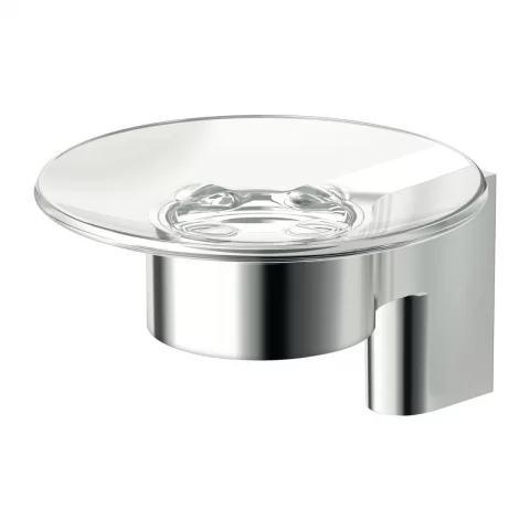 Savoniera din sticla Ideal Standard IOM cu suport crom lucios