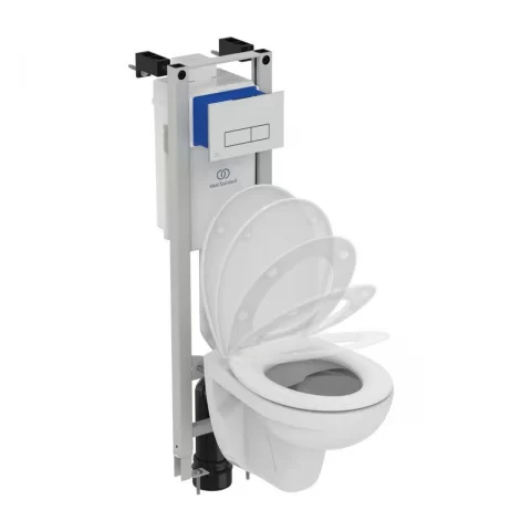 Set PROMO vas WC suspendat Ideal Standard Eurovit 52x35.5 cm cu rezervor ProSys si capac alb softclose