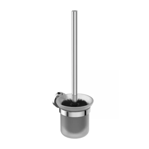 Perie WC cu suport crom lucios Ideal Standard IOM si sticla mata