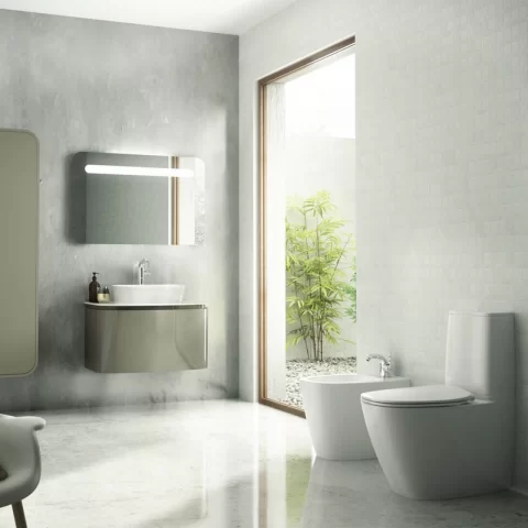 Bideu pe pardoseala Ideal Standard Dea 55x36.5 cm alb lucios