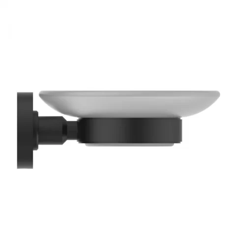 Savoniera din sticla alba Ideal Standard IOM cu suport negru mat