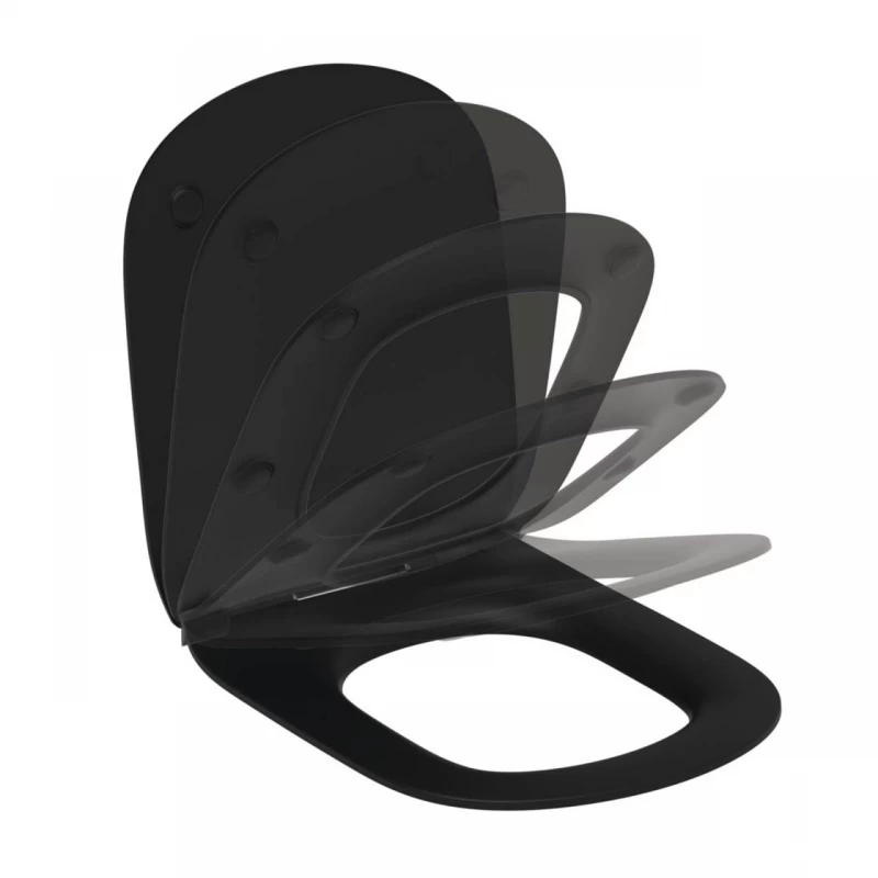 Capac WC cu inchidere lenta Ideal Standard Tesi slim negru mat