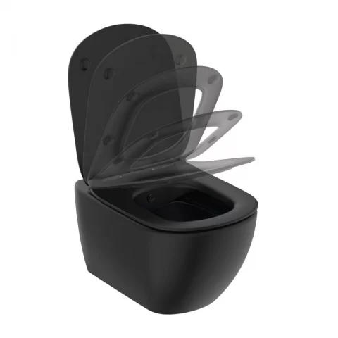 Capac WC cu inchidere lenta Ideal Standard Tesi slim negru mat