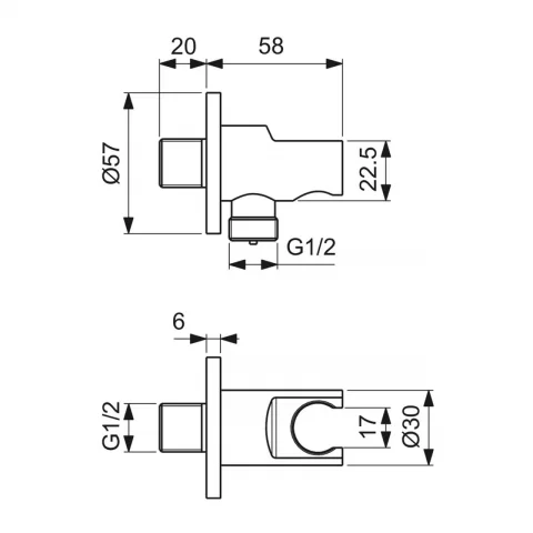 Cot iesire dus Ideal Standard Multisuite cu suport para negru mat