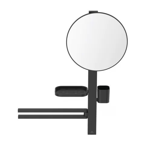 Oglinda cu etajera si bara dubla Ideal Standard Alu+ M negru mat 