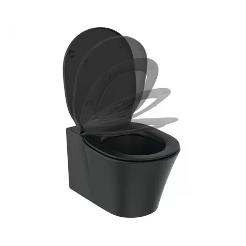 Capac WC cu inchidere lenta Ideal Standard Connect Air slim negru mat
