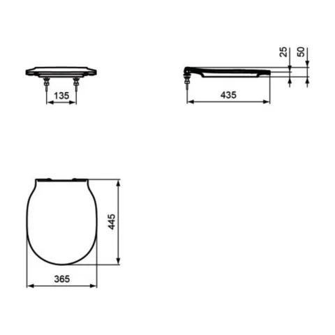 Capac WC cu inchidere lenta Ideal Standard Connect Air slim negru mat
