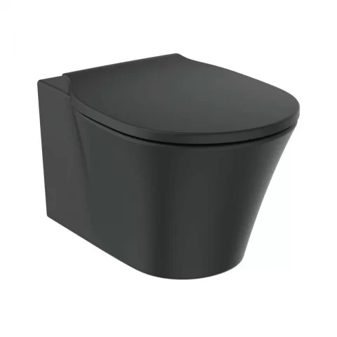 Capac WC cu inchidere lenta Ideal Standard Connect Air slim negru mat