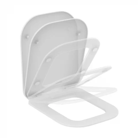 Capac WC cu inchidere lenta Ideal Standard Tonic II slim alb lucios