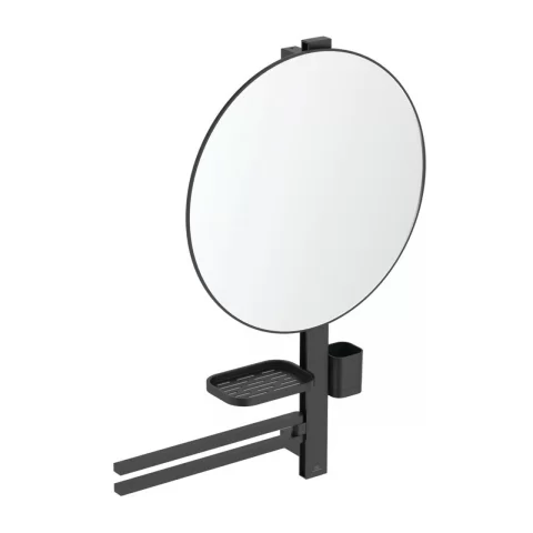 Oglinda cu etajera si bara dubla Ideal Standard Alu+ L negru mat 