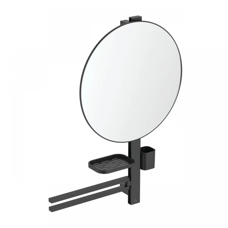 Oglinda cu etajera si bara dubla Ideal Standard Alu+ L negru mat 