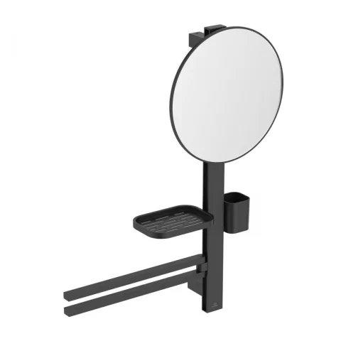 Oglinda cu etajera si bara dubla Ideal Standard Alu+ M negru mat 