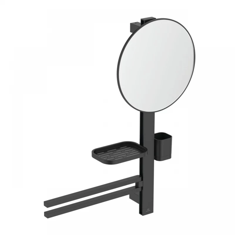 Oglinda cu etajera si bara dubla Ideal Standard Alu+ M negru mat 