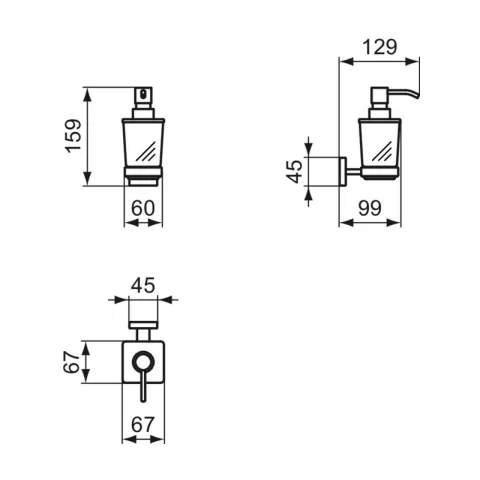 Dispenser sapun lichid Ideal Standard IOM crom lucios design patrat