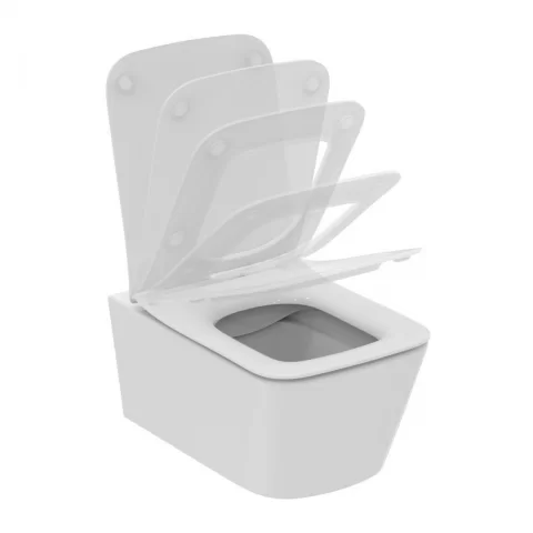 Capac WC cu inchidere lenta Ideal Standard Blend Cube slim alb lucios