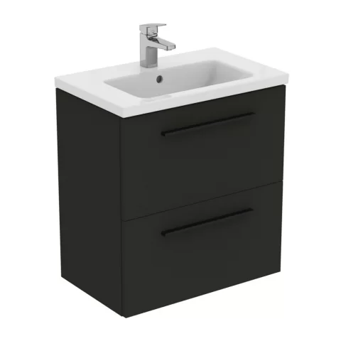 Baza lavoar suspendat Ideal Standard i.life S 2 sertare 60x37.5 cm gri carbon mat
