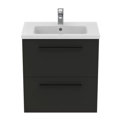 Baza lavoar suspendat Ideal Standard i.life S 2 sertare 60x37.5 cm gri carbon mat