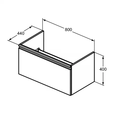 Baza lavoar suspendat Ideal Standard Tesi 1 sertar 80x44 cm alb lucios