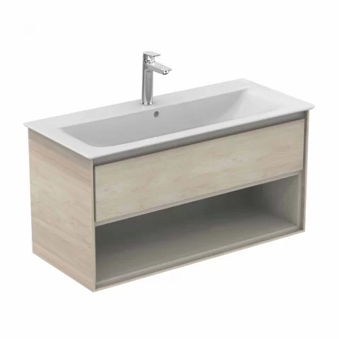 Baza lavoar suspendat Ideal Standard Connect Air 1 sertar 100x44 cm maro lemn