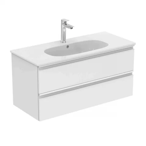 Baza lavoar suspendat Ideal Standard Tesi 2 sertare 100x44 cm alb