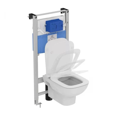 Set PROMO vas WC suspendat Ideal Standard i.life A 54x35.5 cm cu rezervor ProSys 120M si capac alb slim softclose