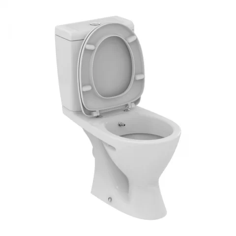 Set PROMO vas WC pe pardoseala Ideal Standard Eurovit alb lucios 63x35 cm cu rezervor si capac