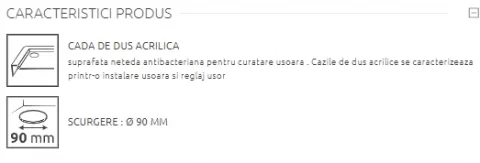 Cadita dus pentagonala Radaway Doros PT Stone alb 90x90xH5 cm