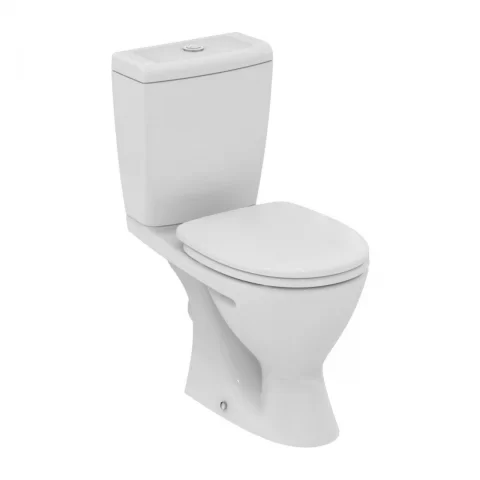 Set PROMO vas WC pe pardoseala Ideal Standard Eurovit alb lucios 63x35 cm cu rezervor si capac