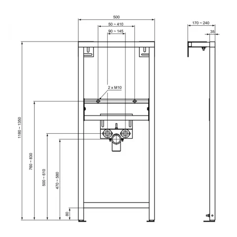 Cadru pentru fixare lavoar Ideal Standard Multisuite