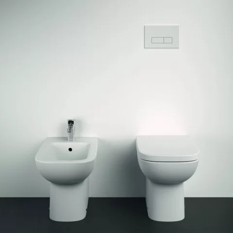 Bideu pe pardoseala Ideal Standard i.life A BTW 54x35.5 cm alb lucios