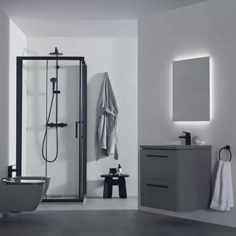 Usa de dus culisanta Ideal Standard Connect 2 90x195.5 cm profil negru