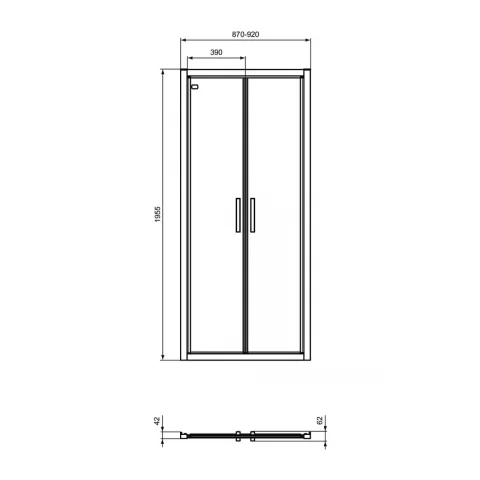 Usa de nisa batanta Ideal Standard Connect 2 90x195.5 cm profil argintiu