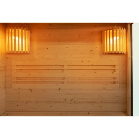 Sauna finlandeza Sanotechnik Panorama negru 2 persoane 130x120x200 cm molid