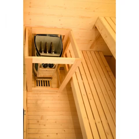 Sauna finlandeza Sanotechnik Panorama negru 2 persoane 130x120x200 cm molid