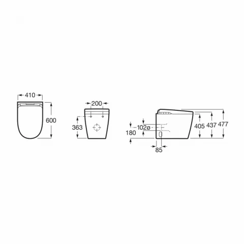 Set PROMO vas WC Roca Insignia Smart 60x41 cm alb cu rezervor si capac cu functie de spalare