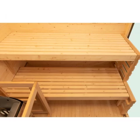 Sauna finlandeza Sanotechnik Panorama negru 2 persoane 130x120x200 cm molid