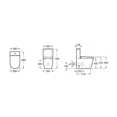 Set PROMO vas WC Roca Inspira Smart 68x39 cm alb cu rezervor si capac cu functie de bideu