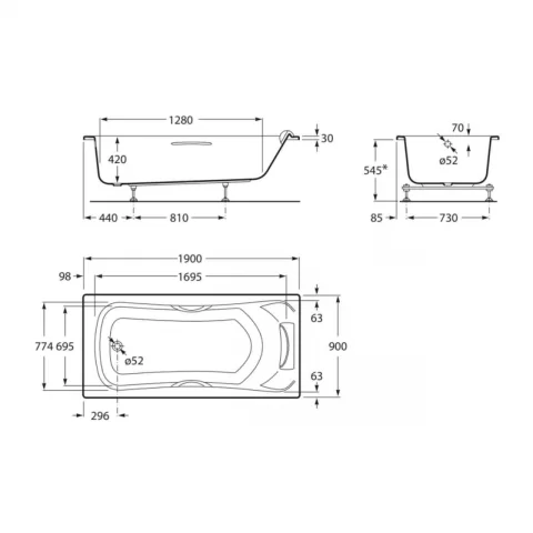 Cada cu sistem hidromasaj Roca BeCool Total 190x90 cm alb
