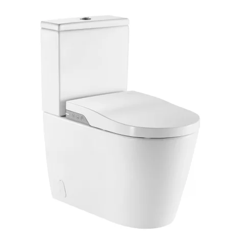 Set PROMO vas WC Roca Inspira Smart 68x39 cm alb cu rezervor si capac cu functie de bideu