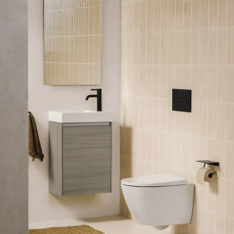 Lavoar suspendat Roca Ona 45x26 cm Fineceramic alb lucios