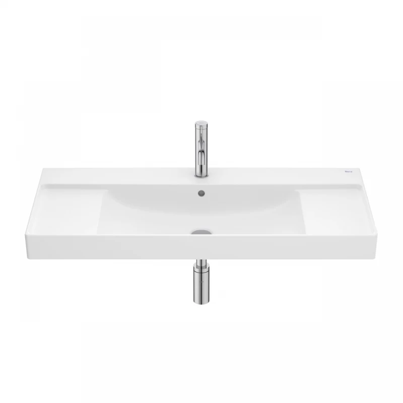 Lavoar suspendat Roca Ona 100x46 cm Fineceramic alb mat cu polite laterale