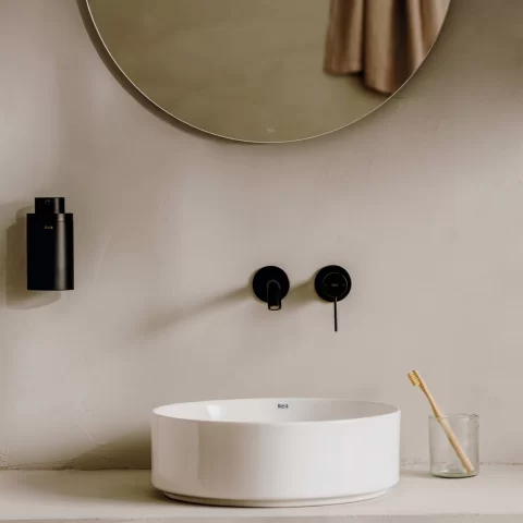 Lavoar pe blat Roca Ona 37 cm Fineceramic alb lucios 