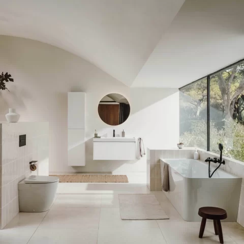 Set PROMO mobilier baza si lavoar cu 2 polite Roca Ona Unik 1 sertar 100x46 cm ulm inchis