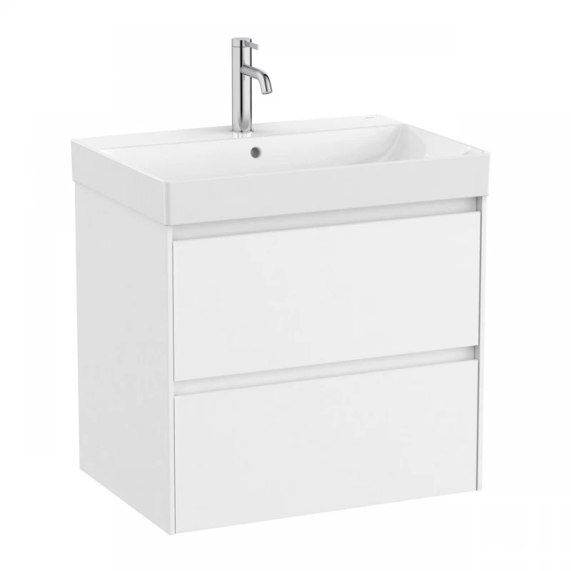 Set PROMO mobilier baza si lavoar Roca Ona Unik 2 sertare 65x46 cm alb mat