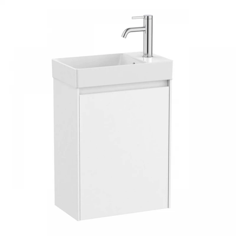 Set PROMO mobilier baza si lavoar Roca Ona Unik 1 usa 45x26 cm alb mat