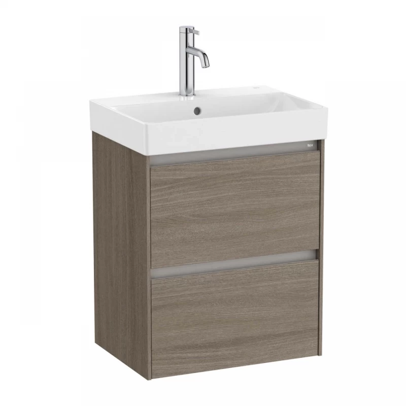 Set PROMO mobilier baza si lavoar Roca Ona Unik 2 sertare 50x36 cm ulm inchis