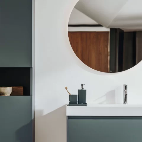 Set PROMO mobilier baza si lavoar Roca Ona Unik 2 sertare 55x46 cm alb mat